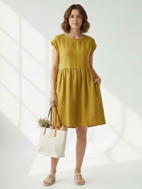 LE MUSE Linen Boxy Dress
